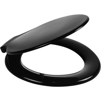 Wirquin Celmac Calypso Dual Position Plastic Toilet Seat & Cover Black Sca21Bl from B&Q