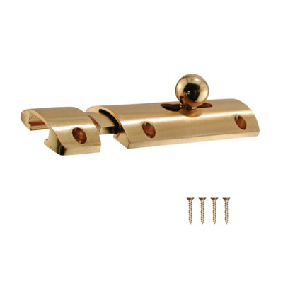 Keypak Convex Door Bolt 76mmPolished Brass Durable Internal Lock For DoorsCabinets & Cupboards1 Pack from B&Q