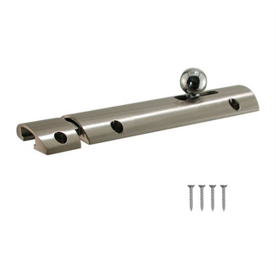 Keypak Convex Door Bolt 76mmBrushed Satin Nickel Durable Internal Lock For DoorsCabinets & Cupboards1 Pack from B&Q