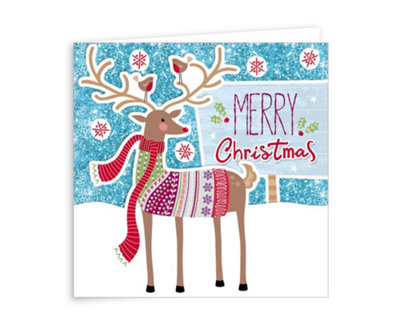  - Pack Of 6 Stag Design Handcrafted Christmas Cards