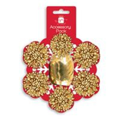 Anker Pack Of 7 Pieces Christmas Gold Bows And Cop Set from B&Q