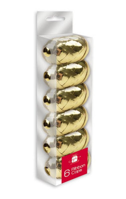 Anker Pack Of 6 Christmas Gold Ribbon Cops from B&Q