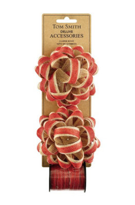 B&Q -  Deluxe Kraft Double Bow Christmas Decoration