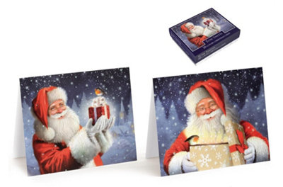  - Pack Of 20 Luxury Traditional Santa Design Christmas Greeting Cards