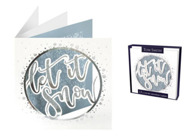  - Pack Of 12 Luxury Winter Script Design Christmas Greeeting Cards