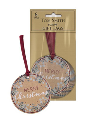 B&Q -  Pack Of 6 Natural Wonderland Design Christmas Luxury Gift Tags