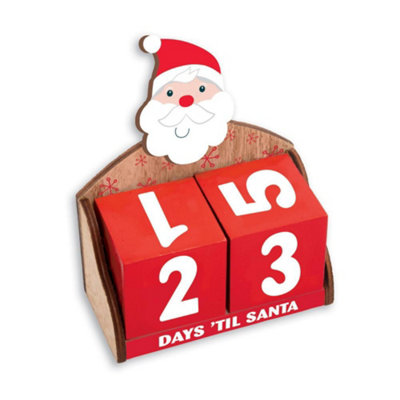 Anker Santa Wooden Advent Christmas Calendar Block from B&Q