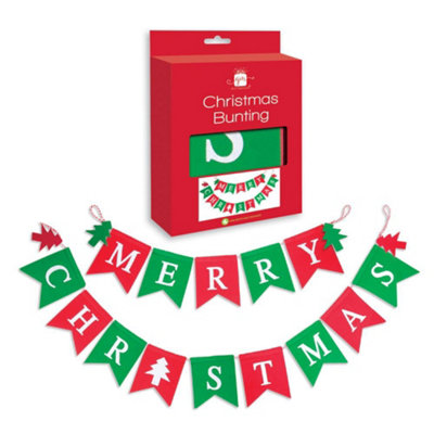 Anker Merry Christmas Felt Bunting For Christmas Decorations from B&Q