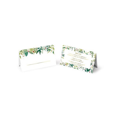 Pack Of 12 Traditional Foliage Design Christmas Table Talk Placecard from B&Q