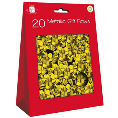 B&Q -  Pack Of 20 Gold Metallic Christmas Bows