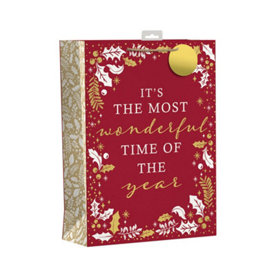 B&Q Giftmaker Wonderful Time Christmas Gift Bags Extra Large Pack Of 6