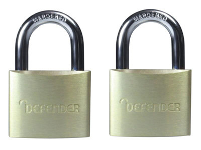 Defender Dfal4T Aluminium Padlock Twin Pack 40mm Defdfal4T from B&Q