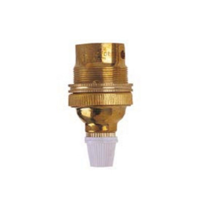 Brass Bc 1/2" Unswitched Cord Grip Lampholder With Earth from B&Q