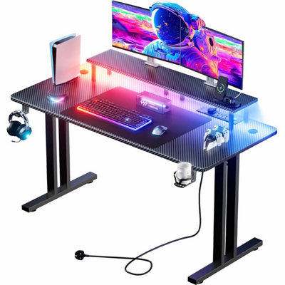  - Precision Synergie 140Cm Gaming DeskWith Led LightPower SocketMonitor StandIncluding Cup Holder And Headphone Hook