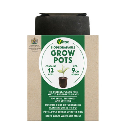 Biodegradable Seedling Grow Tubes Vitax Pack Of 12 Round 9Cm Pots from B&Q