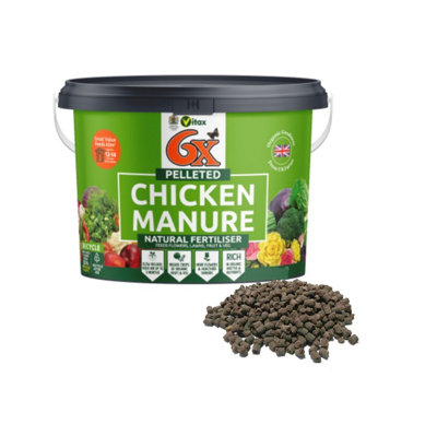 Vitax 6X Natural Poultry Chicken Manure Pellets Organic Plant Feed Lawn Veg 7Kg from B&Q