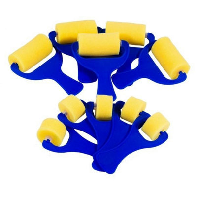 Jakar Sponge Roller SetPack Of 10 Foam Rollers (5 Small 2.5Cm & 5 Large 7.5Cm) With Plastic Handles (9020) from B&Q