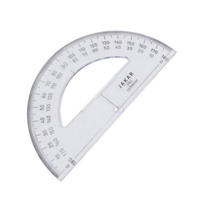 Jakar Protractor 180 Degrees150mm Precision Angle Measuring Tool For SchoolOffice & Technical Use (2102) from B&Q