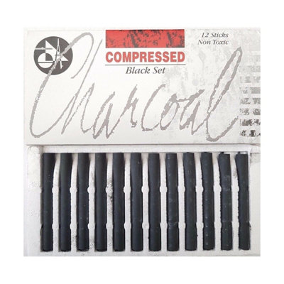 Jakar Compressed Charcoal Set Black (12 Sticks)High-Quality Artist Charcoal For Sketching & Shading (7622) from B&Q