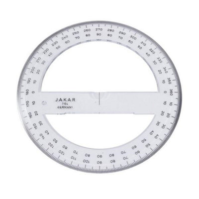 Jakar Protractor 360 Degrees150mm Precision Angle Measuring Tool For SchoolOffice & Technical Use (2104) from B&Q