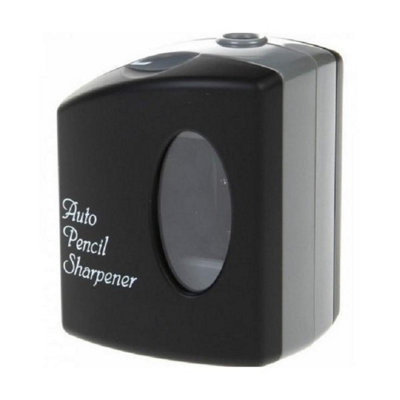 Jakar Automatic Pencil Sharpener 5154 Battery Operated Electric Single Hole Black With Shavings Collector For Artists & Students from B&Q