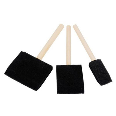 Jakar Foam Brush Set3 Assorted Sizes (2.5Cm5Cm7.5Cm / 1.5"2.5"3.5") With Wooden HandlesIdeal For Painting (9015) from B&Q