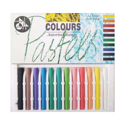 Jakar Coloured Pastel Set Of 12 SticksAssorted ColoursHigh-Quality Soft Pastels For Artists & Craft (7625) from B&Q