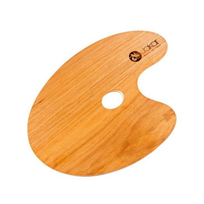 Jakar Varnished Walnut & Poplar Laminate Oval PaletteMedium 25 X 35Cm Flat With Thumb Hole (6635) from B&Q