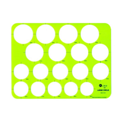 Jakar Large Circles Template 38-55mm Green Acrylic 0.76mm Thick Durable Flexible For Technical Drawing 4606 from B&Q