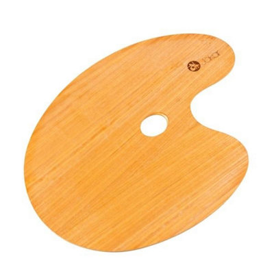 Jakar Varnished Walnut & Poplar Laminate Oval PaletteLarge 30 X 40Cm Flat With Thumb Hole (6636) from B&Q