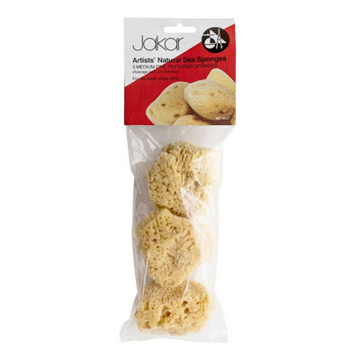 Jakar Natural Sea Sponge Set3 Medium/fine Textured Sponges (2.5"-3") For Watercolour & Ink Art (9027) from B&Q