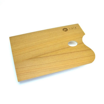 Jakar Varnished Walnut & Poplar Laminate Rectangular PaletteMedium 25 X 35Cm Flat With Thumb Hole (6637) from B&Q