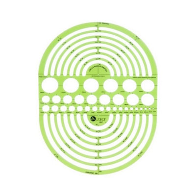 Jakar Circle Radius Master Template 189X251X0.76mm Green Acrylic 4647 With 30 Circles 1-25mm For Drawing & Architecture from B&Q