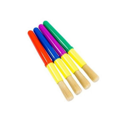 Jakar Chubby Brush Set4-Piece Hog Hair Brushes With Assorted Plastic Easy-Grip Handles (6277) from B&Q
