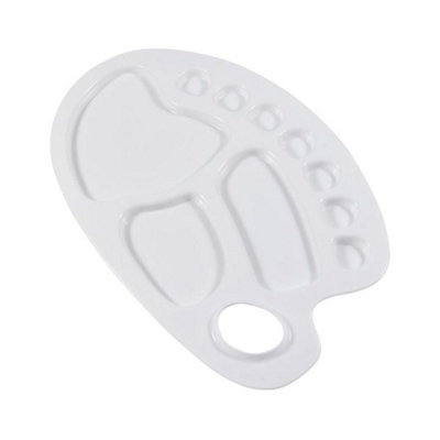 Jakar White Plastic Kidney-Shaped Palette34 X 22Cm (6608) With 10 Wells & Thumb Hole For Easy Mixing from B&Q
