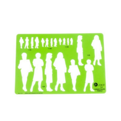 Jakar Female Human Figure Template 212X148mm Green Acrylic 4648 0.76mm Thick Scaled 1:20-1:125 For Technical Drawing & Design from B&Q