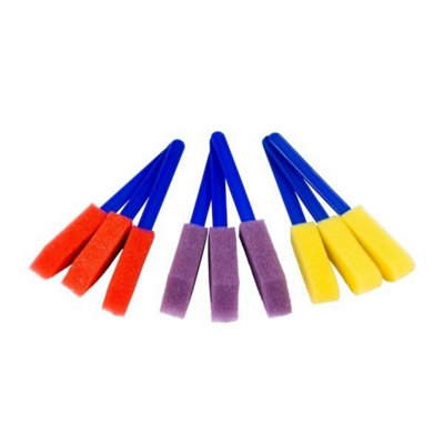 Jakar Sponge Dabber SetPack Of 9 (1.5Cm) With Plastic Handles3 Assorted Shapes For Painting & Crafting (9019) from B&Q
