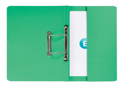 Elba Strongline Spring Pocket Files36mm Capacity Foolscap GreenPack Of 25 from B&Q