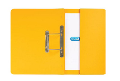 Hamelin 100090150 Foolscap Elba Strongline 320 Gsm 36 mm Spring Pocket FileYellow (Pack Of 25) from B&Q