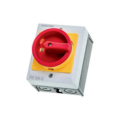 Timeguard 4 Pole 20A Weathersafe Rotary Isolator Switch For Enhanced Safety from B&Q