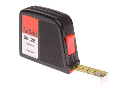 Crescent Lufkin 0061283811 Yu838Cme Unilok Pocket Tape 8M/26Ft (Width 19mm) Lufyu838 from B&Q