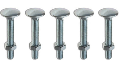 Charles Watson M8 X 65mm Coach Bolt Cup Square With Hex Nut Pack Of 5 from B&Q