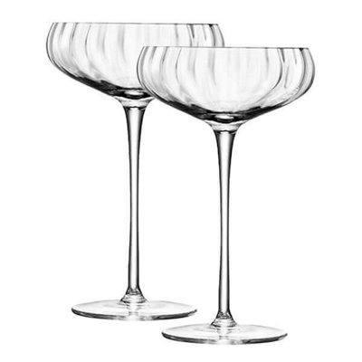 LSA International Lsa Aurelia Set Of 2 300Ml Clear Optic Champagne Saucers from B&Q