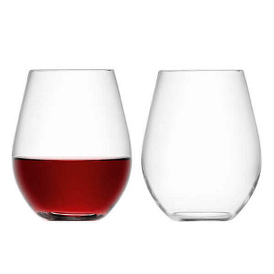 LSA International Lsa Wine Set Of 2 530Ml Stemless Red Wine Glasses