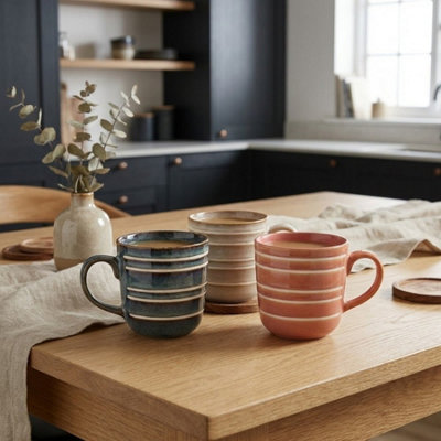 Garden Greatness Reactive Glaze Stoneware Mug Trio from B&Q