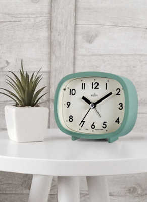 Acctim Hilda Analogue Alarm Clock Non Ticking Sweep Crescendo Alarm Backlight Retro Green from B&Q
