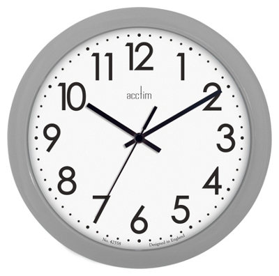 Acctim 21890 Abingdon Wall Clock 25Cm QuartzGrey from B&Q