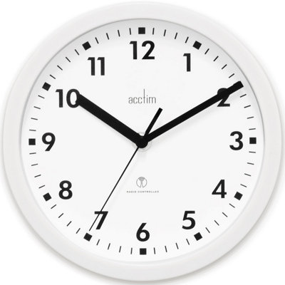Acctim 74662 Nardo 20Cm Radio Controlled White Wall Clock from B&Q