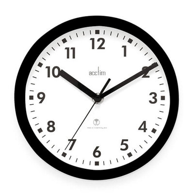 Acctim Nardo Black Wall ClockAutomatically Sets Itself from B&Q