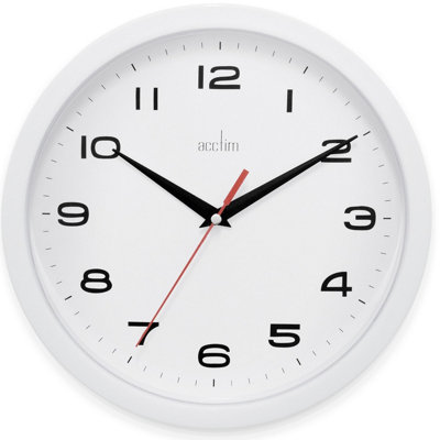 Acctim Aylesbury Kitchen Wall Clock Quartz White 25Cm 92/301 from B&Q